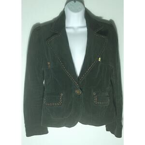 Sugar Lips Womens Dark Green  Corduroy Jacket Size Large Cottagecore Y2K 90s 00s